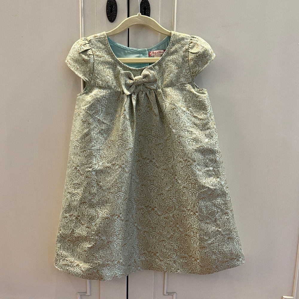 Ruby & Bloom Elegant Cream Brocade Kids Dress